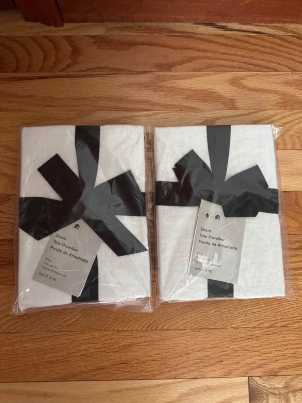West Elm linen king pillow shams (set of 2)